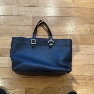 Jimmy Choo Blue  Leather Tote Bag
